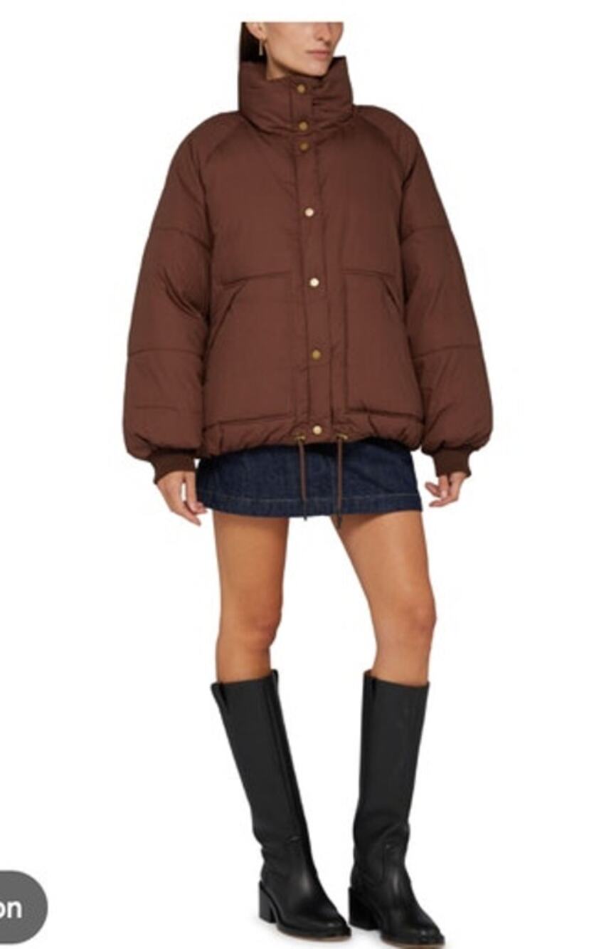 SOEUR Sz 0 XS Brown Wing Puffer Coat Jacket
